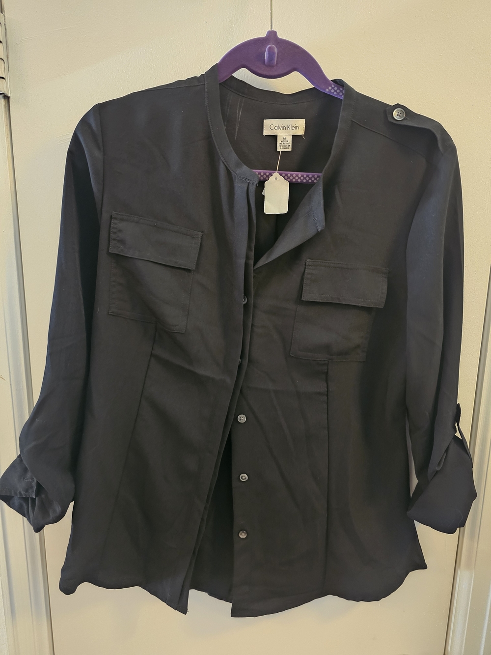 Calvin Klein Black Label Tee with Purple Dot Trim